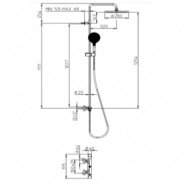 Душевая стойка Bossini Apice L10505.030