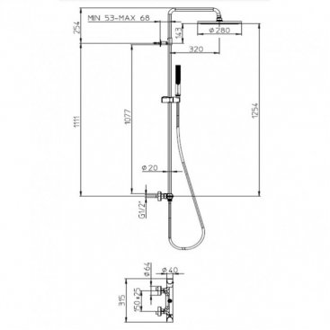 Душевая стойка Bossini Apice L10507.073