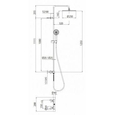 Душевая стойка Bossini Elios L10052.030