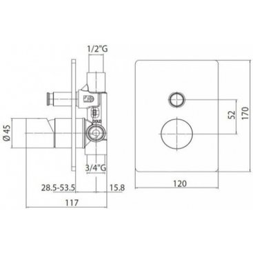 Скрытая часть смесителя Bossini Oki Z00005000