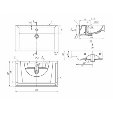 Мебель для ванной Brevita Vega 80 белая