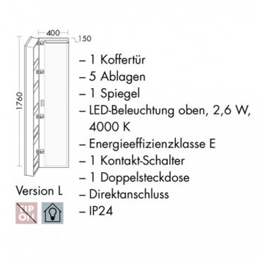 Пенал Burgbad Sys30 SPIJ040L461 40 см