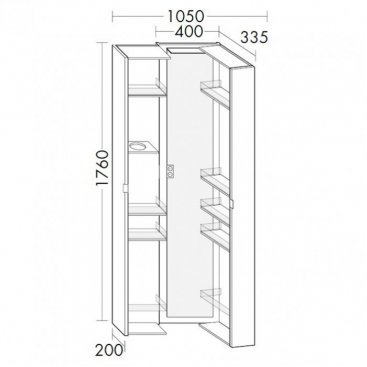 Пенал Burgbad Sys30 HSHD040461 40 см