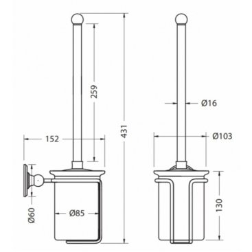 Ершик Burlington A8 CHR хром/белый