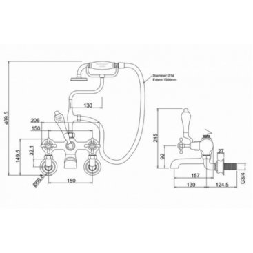 Смеситель для ванны Burlington Anglesey Regent ANR17A BLA