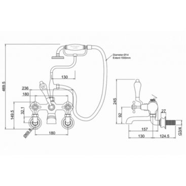 Смеситель для ванны Burlington Anglesey Regent ANR17 BLA