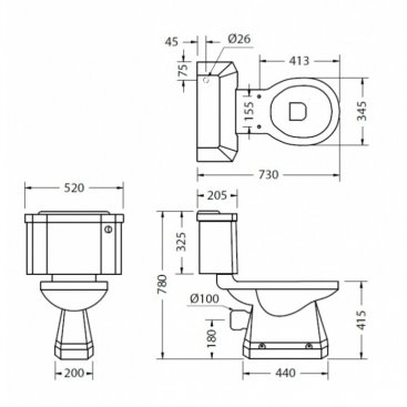 Унитаз Burlington P20+C1