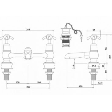 Смеситель для раковины Burlington Anglesey Regent ANR10