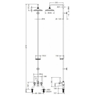 Душевая стойка Burlington Anglesey H185-AN BLA