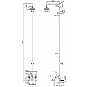 Душевая стойка Burlington Anglesey H295-AN