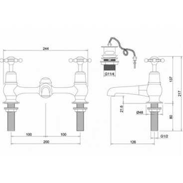 Смеситель для раковины Burlington Birkenhead BI10