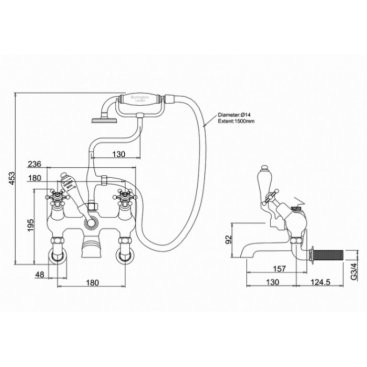 Смеситель для ванны Burlington Birkenhead BI21