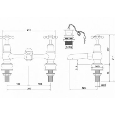 Смеситель для раковины Burlington Birkenhead Regent BIR10