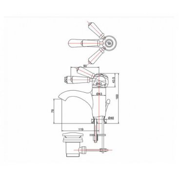 Смеситель для раковины Burlington Chelsea CH22