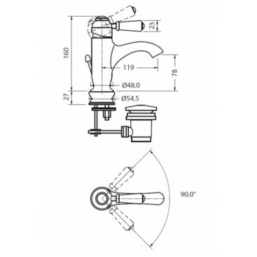 Смеситель для раковины Burlington Chelsea Regent CHR22