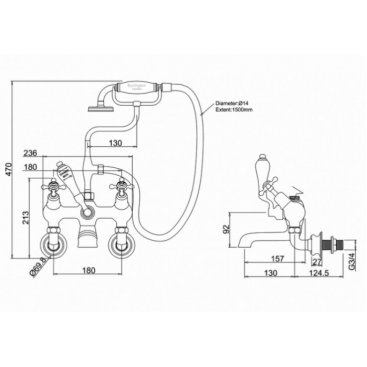 Смеситель для ванны Burlington Claremont Regent CLR21