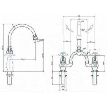 Смеситель для раковины Burlington Claremont Regent CLR27 BLA