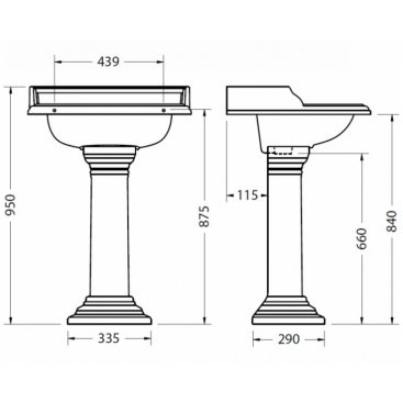 Раковина Burlington Classic B15 с пьедесталом Regal P9R