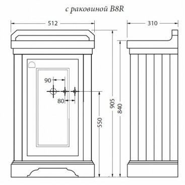 Мебель для ванной Burlington Classic FC11W-R+B8