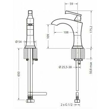 Смеситель для раковины Burlington Crosswater R-14-01-PC (уценка)