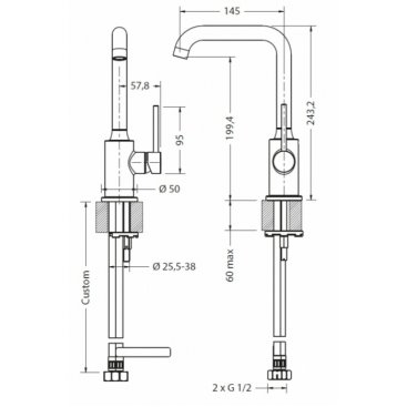 Смеситель для раковины Burlington Crosswater R-17-01-PC (уценка)