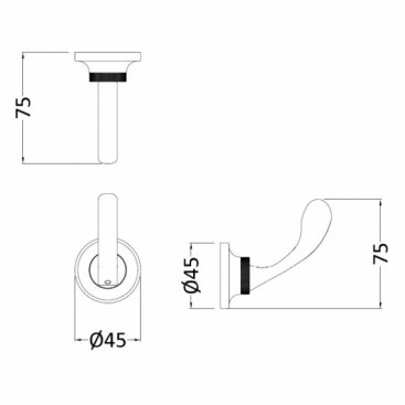 Крючок Burlington Guild GU021L никель шлифованный