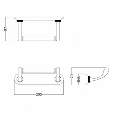 Бумагодержатель Burlington Guild GU029L никель шлифованный