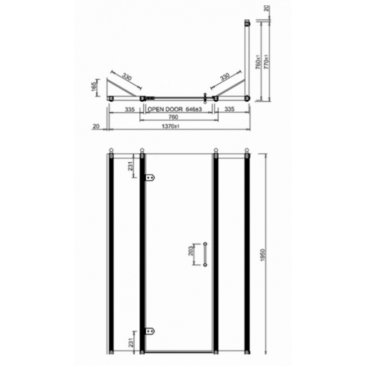 Душевой уголок Burlington Hinged Door C16+C20+C16+C13