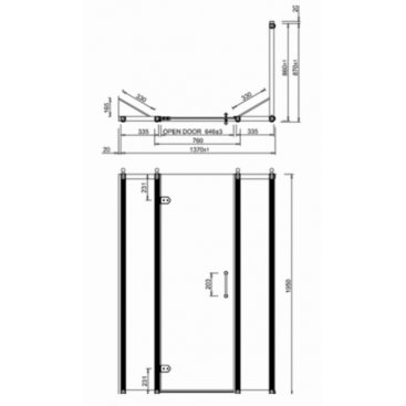 Душевой уголок Burlington Hinged Door C16+C20+C16+C14