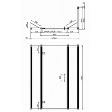 Душевой уголок Burlington Hinged Door C16+C21+C16+C11