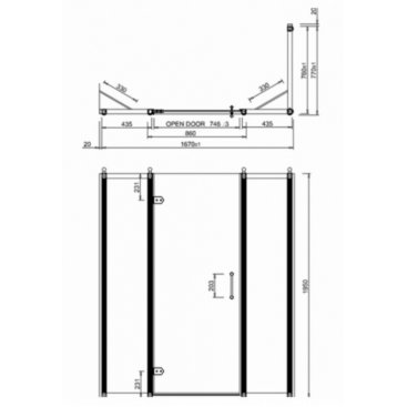 Душевой уголок Burlington Hinged Door C17+C21+C17+C13