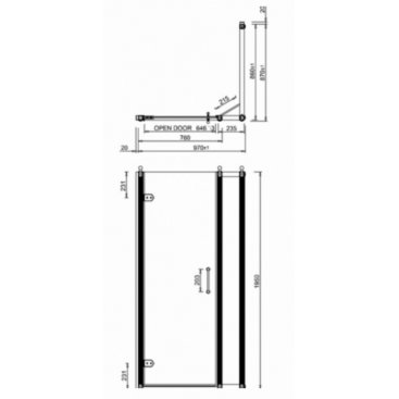 Душевой уголок Burlington Hinged Door C15+C20+C14