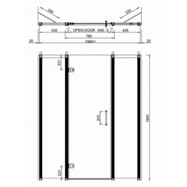 Душевая дверь Burlington Hinged Door C17+C20+C17