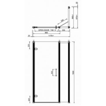 Душевой уголок Burlington Hinged Door C16+C21+C11