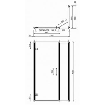 Душевой уголок Burlington Hinged Door C16+C21+C12