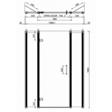 Душевая дверь Burlington Hinged Door C16+C21+C16