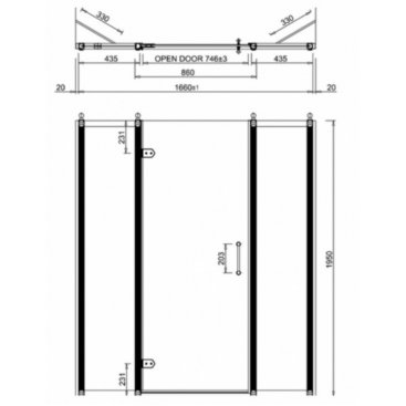 Душевая дверь Burlington Hinged Door C17+C21+C17