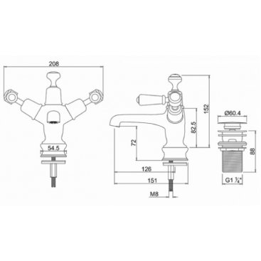 Смеситель для раковины Burlington Kensington Regent KER6