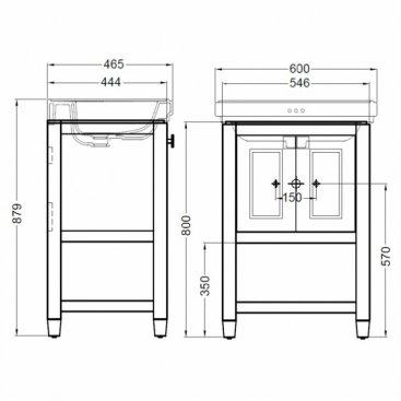 Мебель для ванной Burlington Riviera RIVF580B-R+RIV1