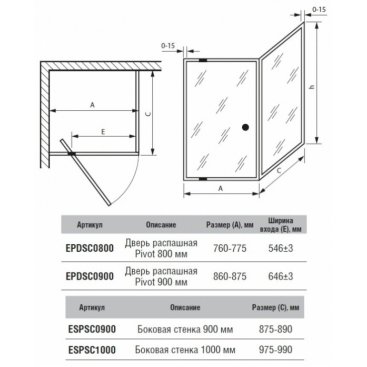 Душевой уголок Burlington Simpsons Pivot 80x100