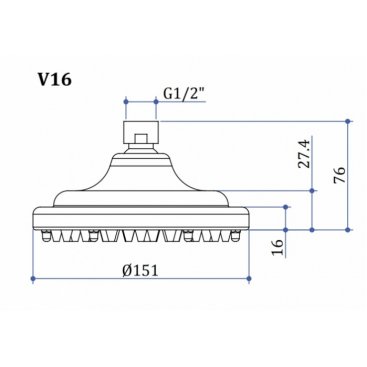 Верхний душ Burlington V16