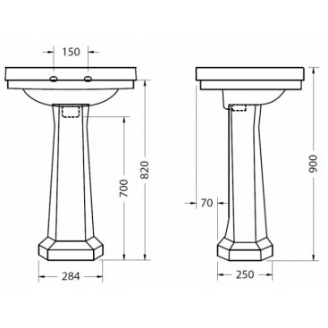 Раковина Burlington Victorian B2 с пьедесталом Regal P9