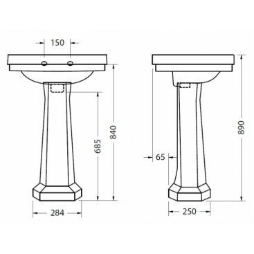 Раковина Burlington Victorian B3 с пьедесталом Regal P9