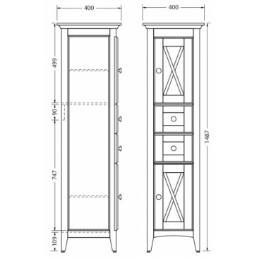 Пенал Burlington Victorian EU1D орех