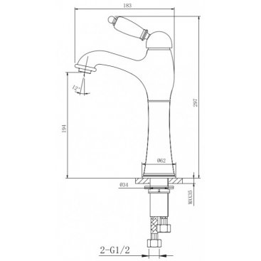 Смеситель для раковины Caprigo Adria Uno Metal 02M-525 бронза