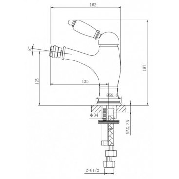 Смеситель для биде Caprigo Adria Uno Metal 02M-533 хром