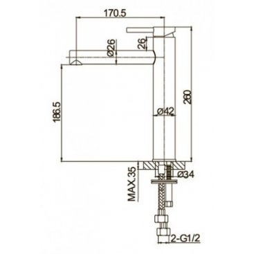 Смеситель для раковины Caprigo Don 53-023 золото