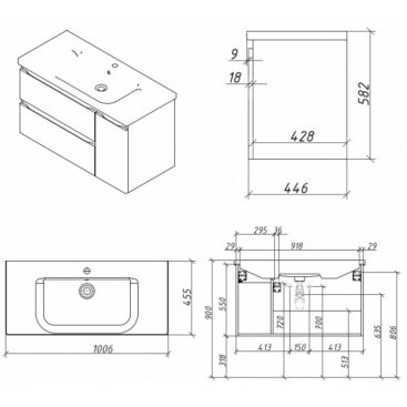 Мебель для ванной Caprigo Forte 100R