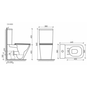 Унитаз-компакт Ceramica Nova Cubic CN1803