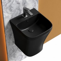 Раковина Ceramica подвесная с фартуком Ceramicanova Dion CN6067MB, черная матовая